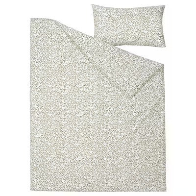 IKEA SORGMANTEL Duvet cover and pillowcase, white/green, 150x200/50x80 cm (59x79/20x31 ") | IKEA Bed linen | Eachdaykart