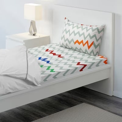 IKEA STILLSAMT Bettlaken und Kissenbezug, hellgrün/mehrfarbig, 150x250/50x80 cm (59x98/20x31 ") | IKEA Bettwäsche | Eachdaykart 