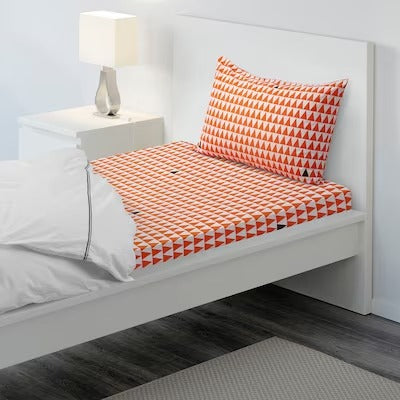 IKEA STILLSAMT Flat sheet and pillowcase, light orange, 150x250/50x80 cm (59x98/20x31 ") | IKEA Bed linen | Eachdaykart