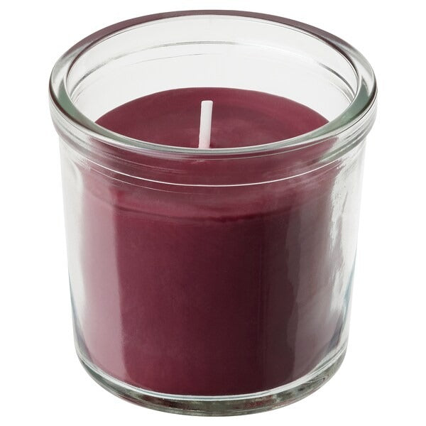 IKEA Stortskon scented candle in glass berries red