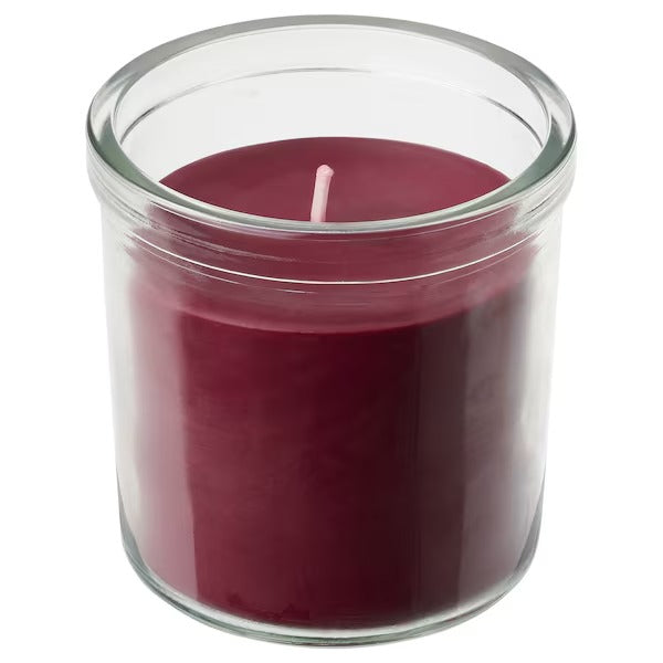 IKEA Stortskon scented candle in glass berries red
