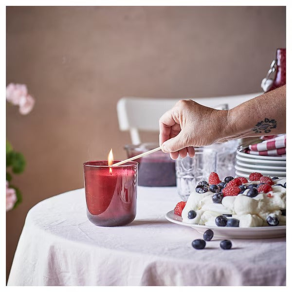 IKEA Stortskon scented candle in glass berries red
