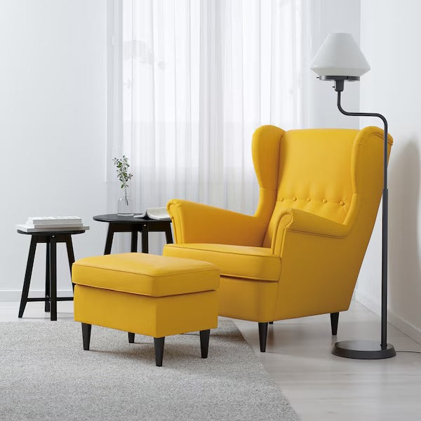 IKEA Strandmon footstool skiftebo yellow