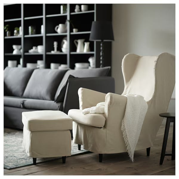 IKEA Strandmon slipcover for wing chair risane natural