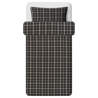 IKEA STRUTBRAKEN Duvet cover and pillowcase, grey/check, 150x200/50x80 cm (59x79/20x31 ") | IKEA Bed linen | Eachdaykart