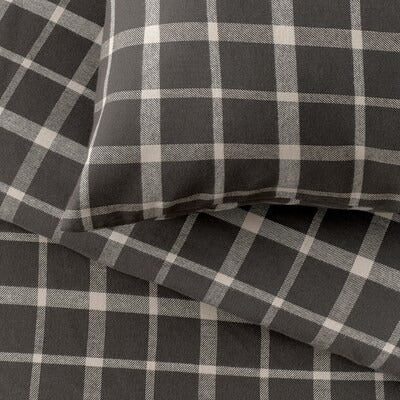 IKEA STRUTBRAKEN Duvet cover and pillowcase, grey/check, 150x200/50x80 cm (59x79/20x31 ") | IKEA Bed linen | Eachdaykart