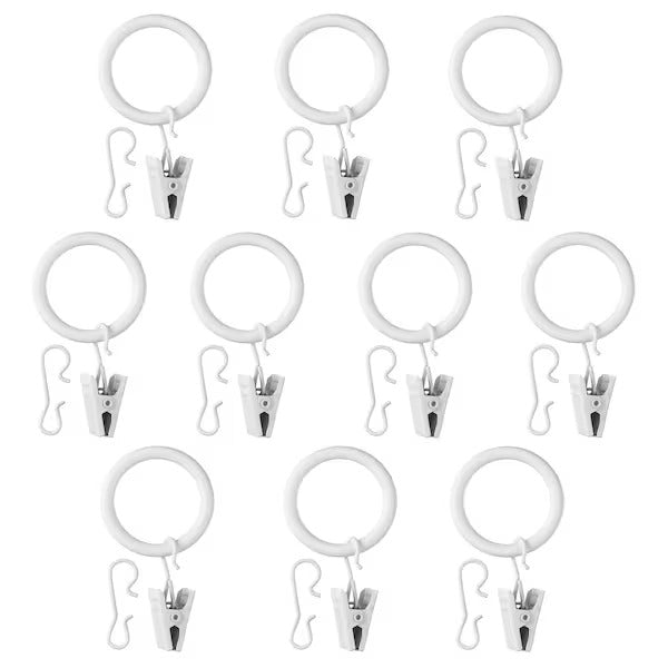 IKEA Syrlig curtain ring with clip and hook white