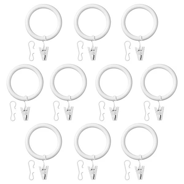 IKEA Syrlig curtain ring with clip and hook white