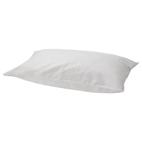 IKEA TAGVECKLARE Pillowcase, white/dark grey, 50x80 cm (20x31 ") | IKEA Bed linen | Eachdaykart