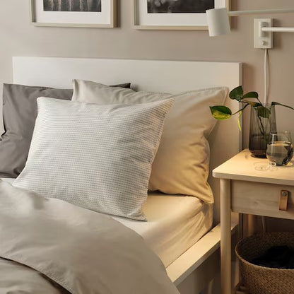 IKEA TAGVECKLARE Pillowcase, white/dark grey, 50x80 cm (20x31 ") | IKEA Bed linen | Eachdaykart