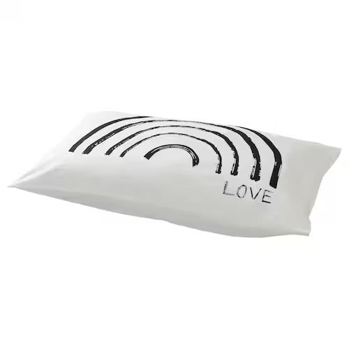 IKEA TAPETMAL Pillowcase, white/rainbow, 50x80 cm (20x31 ") | IKEA Bed linen | Eachdaykart