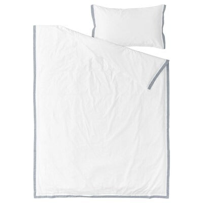 IKEA TATELSMYGARE Duvet cover and pillowcase, white/blue, 150x200/50x80 cm (59x79/20x31 ") | IKEA Bed linen | Eachdaykart
