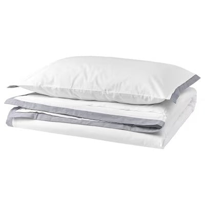 IKEA TATELSMYGARE Duvet cover and pillowcase, white/blue, 150x200/50x80 cm (59x79/20x31 ") | IKEA Bed linen | Eachdaykart