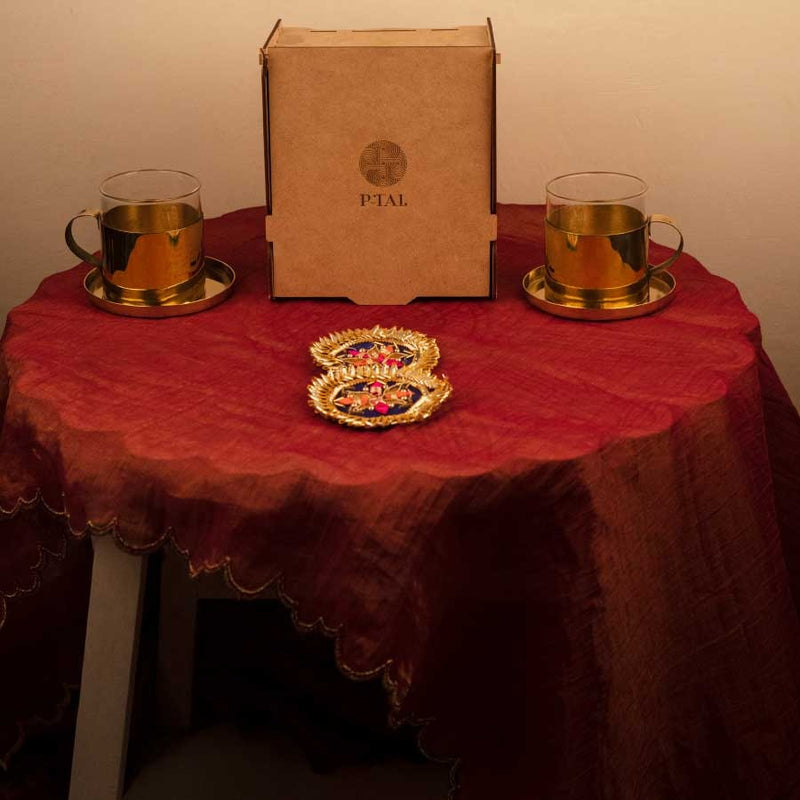 Set aus Teetasse und Untersetzer | Messing-Kochgeschirr