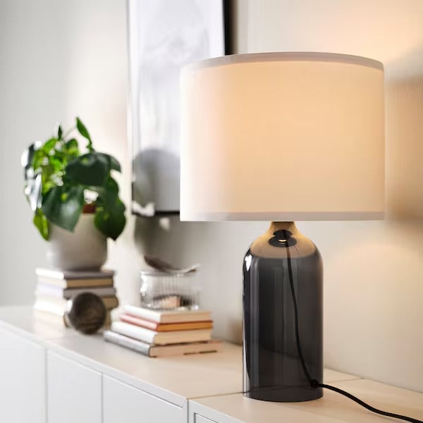 IKEA TONVIS Table lamp, smoked glass/white | IKEA Table Lamps | Eachdaykart