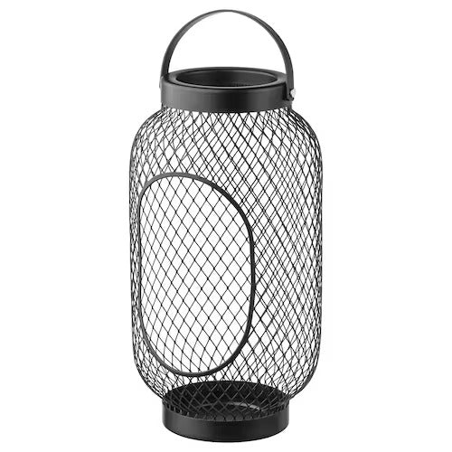 IKEA TOPPIG Lantern for block candle, black | IKEA Indoor lanterns | Eachdaykart