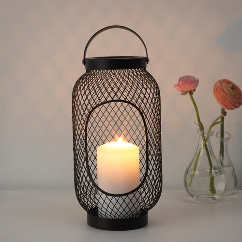 IKEA TOPPIG Lantern for block candle, black | IKEA Indoor lanterns | Eachdaykart
