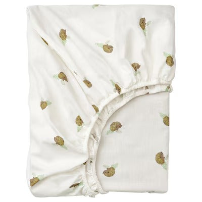 IKEA TROLLDOM Fitted sheet for cot, hedgehog pattern/white, 60x120 cm (24x47 ") | IKEA Bed linen | Eachdaykart