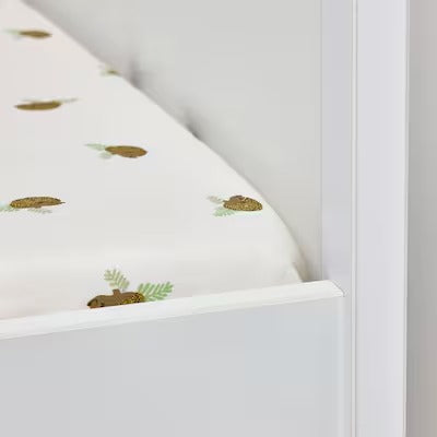 IKEA TROLLDOM Fitted sheet for cot, hedgehog pattern/white, 60x120 cm (24x47 ") | IKEA Bed linen | Eachdaykart