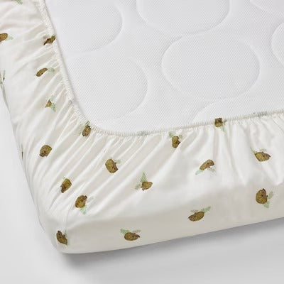 IKEA TROLLDOM Fitted sheet for cot, hedgehog pattern/white, 60x120 cm (24x47 ") | IKEA Bed linen | Eachdaykart