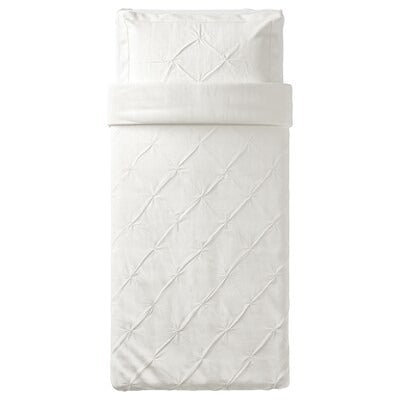 IKEA TRUBBTAG Duvet cover and pillowcase, white, 150x200/50x80 cm (59x79/20x31 ") | IKEA Bed linen | Eachdaykart
