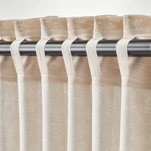 IKEA Trystavmal Curtains 1 pair beige white