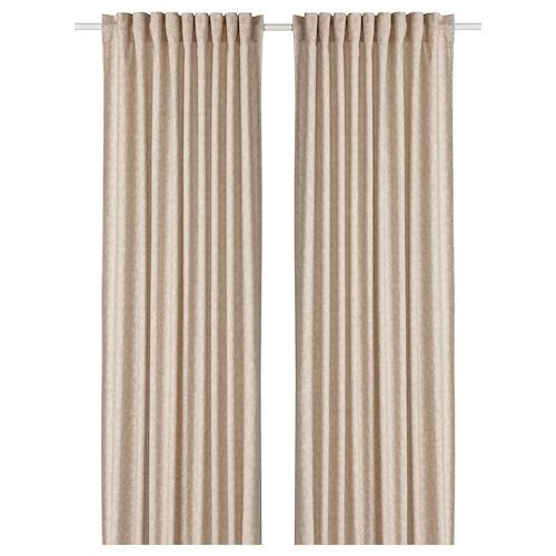 IKEA Trystavmal Curtains 1 pair beige white