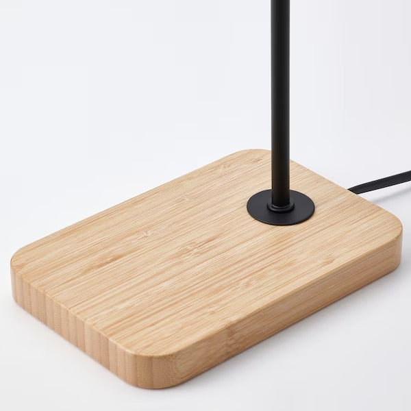 IKEA TVARHAND Table lamp, black/bamboo | IKEA Table Lamps | Eachdaykart