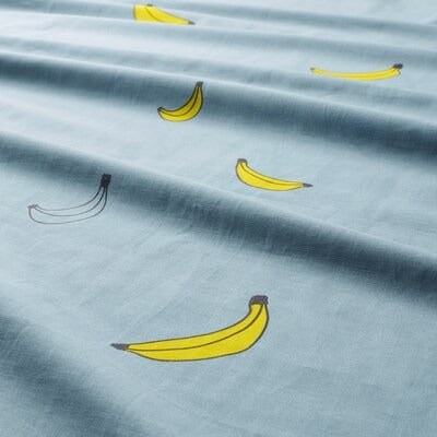 IKEA VANKRETS Duvet cover and pillowcase, banana pattern blue, 150x200/50x80 cm (59x79/20x31 ") | IKEA Bed linen | Eachdaykart
