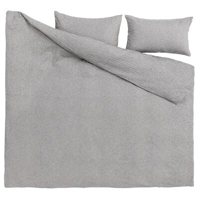 IKEA VASTKUSTROS Bettbezug und 2 Kissenbezüge, dunkelgrau/weiß, 240x220/50x80 cm (94x87/20x31 ") | IKEA Bettwäsche | Eachdaykart