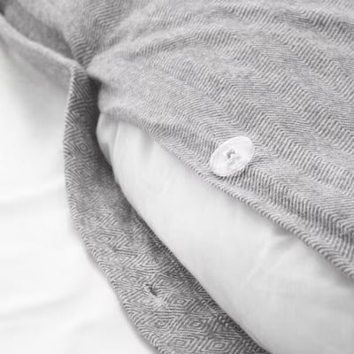 IKEA VASTKUSTROS Duvet cover and pillowcase, dark grey/white, 150x200/50x80 cm (59x79/20x31 ") | IKEA Bed linen | Eachdaykart