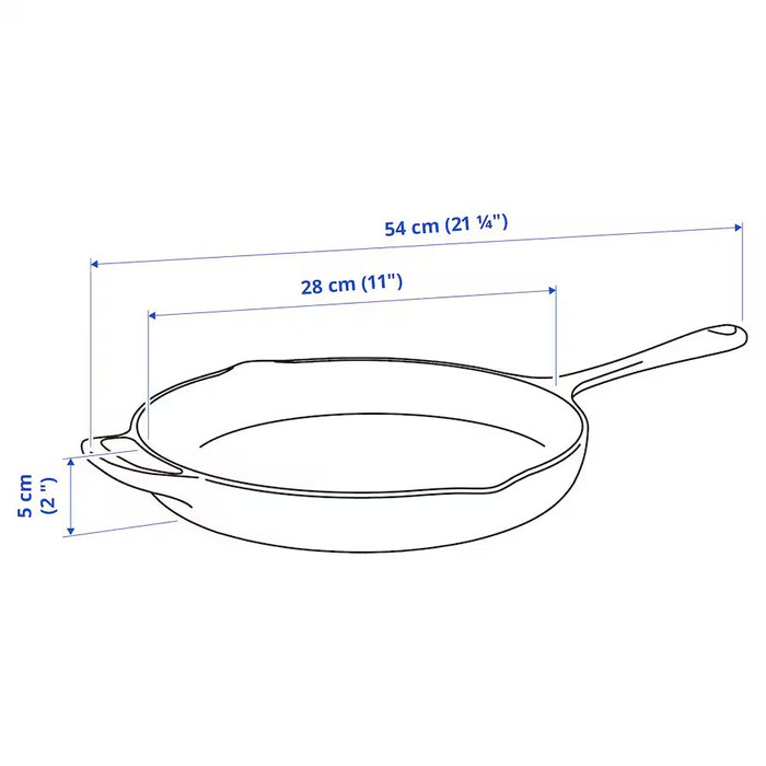 IKEA VARDAGEN Frying Pan, Cast Iron, 28 cm (11")