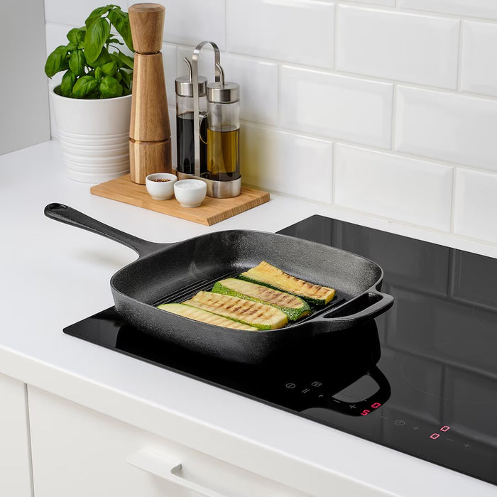 IKEA VARDAGEN Grill Pan, Cast Iron, 28x28 cm (11x11")