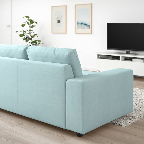IKEA Vimle 2er-Sofa mit breiten Armlehnen Saxemara hellblau