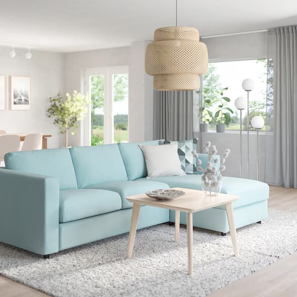 IKEA Vimle 3-Sitzer-Sofa mit Chaiselongue Saxemara hellblau
