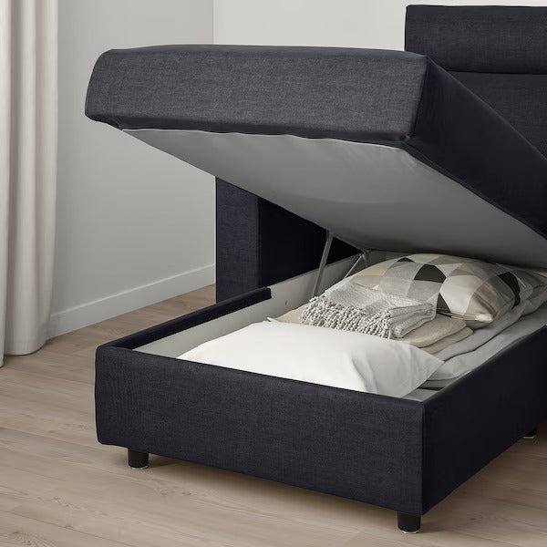 IKEA Vimle 3er-Sofa mit Chaiselongue mit Kopfstütze Saxemara schwarzblau