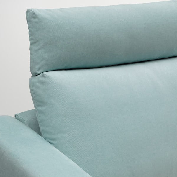 IKEA Vimle 3-Sitzer-Sofa mit Kopfstütze Saxemara hellblau