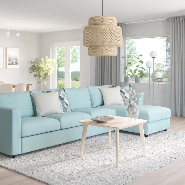 IKEA Vimle 4-Sitzer-Sofa mit Chaiselongue Saxemara hellblau