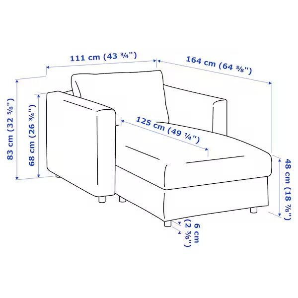 IKEA Vimle Chaiselongue Saxemara hellblau