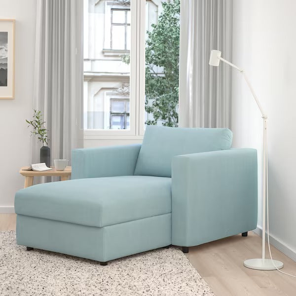 IKEA Vimle Chaiselongue Saxemara hellblau