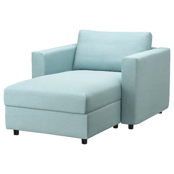IKEA Vimle Chaiselongue Saxemara hellblau