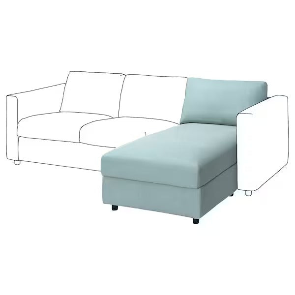 IKEA Vimle Chaiselongue-Abschnitt Saxemara hellblau