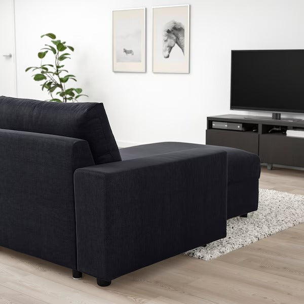 IKEA Vimle Chaiselongue mit breiten Armlehnen Saxemara schwarzblau