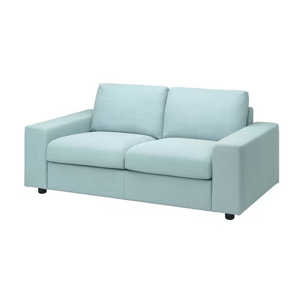 IKEA Vimle Bezug für 2er-Sofa mit breiten Armlehnen Saxemara hellblau
