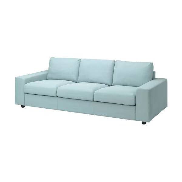 IKEA vimle cover for 3 seat sofa with wide armrests saxemara light blue