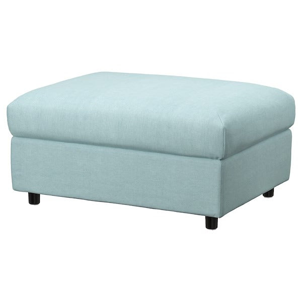 IKEA Vimle footstool with storage saxemara light blue