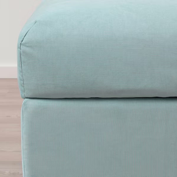 IKEA Vimle footstool with storage saxemara light blue