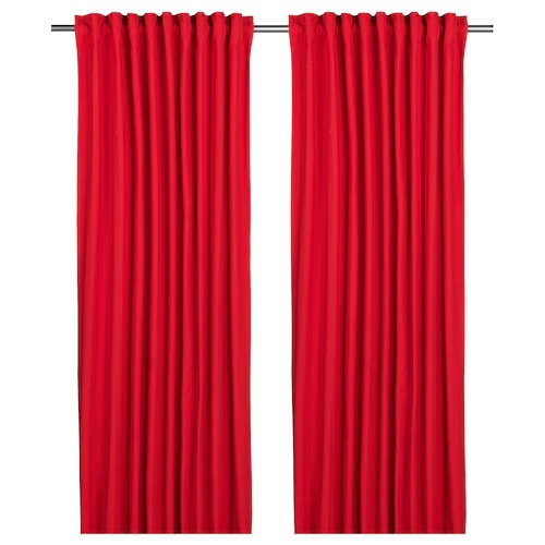 IKEA VINTERFINT Curtains, 1 pair, red, 145x250 cm (57x98 ") | IKEA Curtains | Eachdaykart