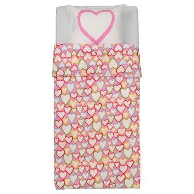 IKEA VITAMINER HJARTA Duvet cover and pillowcase, multicolour, 150x200/50x80 cm (59x79/20x31 ")| IKEA Bed linen | Eachdaykart