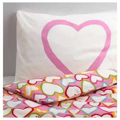 IKEA VITAMINER HJARTA Duvet cover and pillowcase, multicolour, 150x200/50x80 cm (59x79/20x31 ")| IKEA Bed linen | Eachdaykart